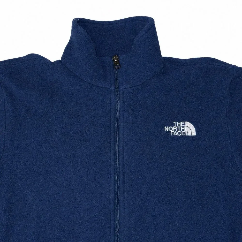 The North Face CF2M Fleece Jacket Mens M Blue Full Zip Logo Pockets
